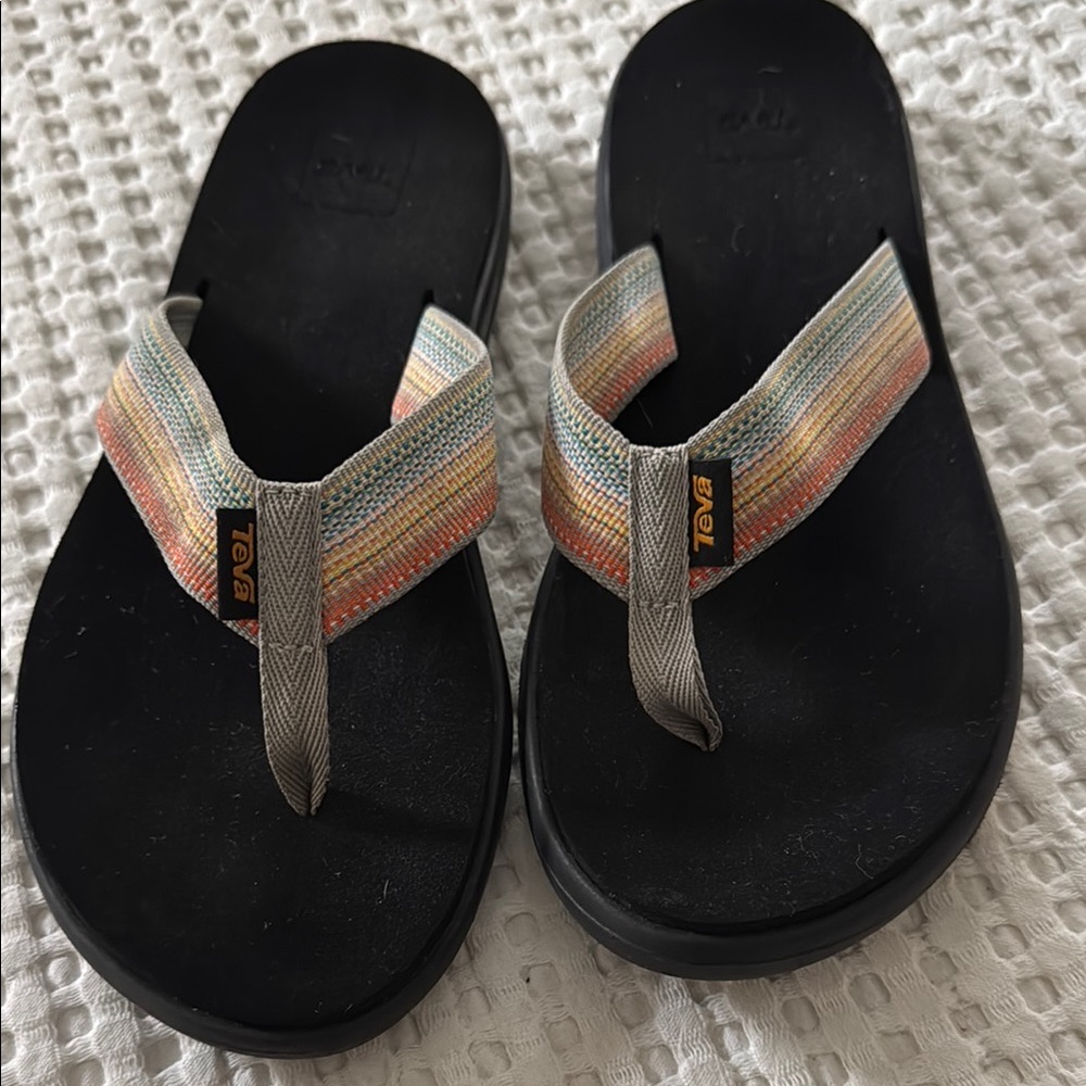 Teva Black Sandals with Striped Straps